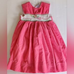 Orient Express Fairy Smock Pink Corduroy Dress Girls Size 3 in VGUC